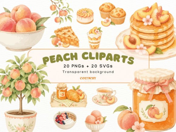 Download Peach Watercolor Cliparts, Desserts PNG - Png Collection