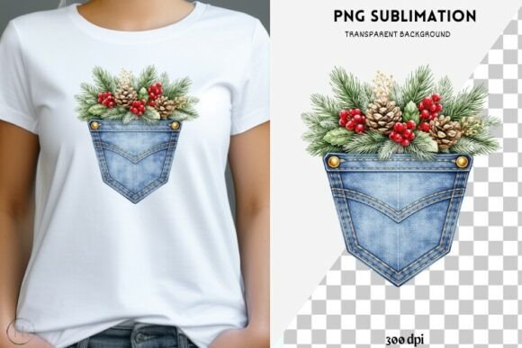 Download Denim Pocket with Flowers Png Design - Png Collection