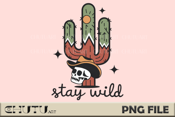 Download Stay Wild Cactus Skull PNG - Png Collection