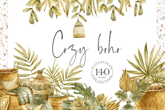Download Watercolor Boho Clipart Collection - Boho Collection